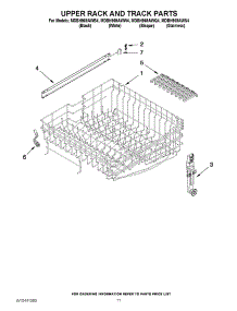 09 - Upper Rack And Track Parts parts for Maytag Dishwasher MDBH969AWS4 / from AppliancePartsPros.com