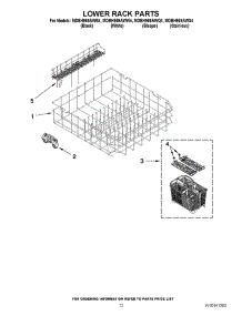 10 - Lower Rack Parts parts for Maytag Dishwasher MDBH969AWS4 / from AppliancePartsPros.com