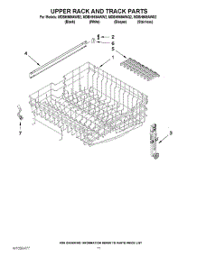 09 - Upper Rack And Track Parts parts for Maytag Dishwasher MDBH969AWW2 / from AppliancePartsPros.com