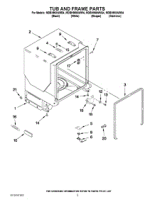 05 - Tub And Frame Parts parts for Maytag Dishwasher MDBH969AWW4 / from AppliancePartsPros.com