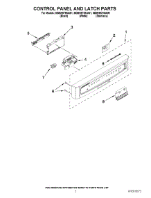 02 - Control Panel And Latch Parts parts for Maytag Dishwasher MDBH979SAW1 / from AppliancePartsPros.com