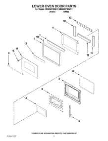 03 - Lower Oven Door Parts parts for Maytag Oven MEW5627DDB17 / from AppliancePartsPros.com