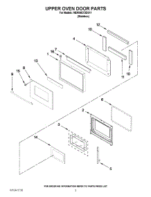 02 - Upper Oven Door Parts parts for Maytag Oven MEW5627DDS11 / from AppliancePartsPros.com