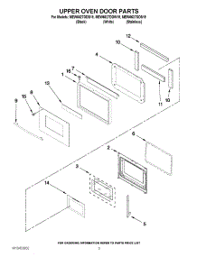 02 - Upper Oven Door Parts parts for Maytag Oven MEW6627DDB19 / from AppliancePartsPros.com