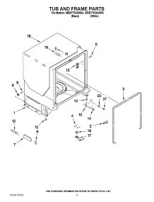 05 - Tub And Frame Parts parts for Maytag Dishwasher MDBTT53AWW3 / from AppliancePartsPros.com