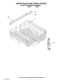09 - Upper Rack And Track Parts parts for Maytag Dishwasher MDC4809AWB4 / from AppliancePartsPros.com