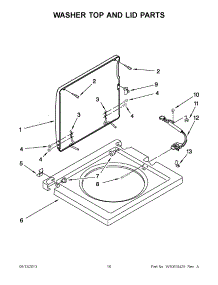 08 - Washer Top And Lid Parts parts for Whirlpool Washer Dryer Combo LTG5243DQC / from AppliancePartsPros.com