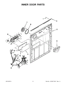 03 - Inner Door Parts parts for Whirlpool Dishwasher WDT710PAYE5 / from AppliancePartsPros.com