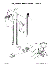 04 - Fill, Drain And Overfill Parts parts for Whirlpool Dishwasher WDT710PAYW5 / from AppliancePartsPros.com