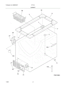 05 - Cabinet parts for Frigidaire Freezer CF1310 / from AppliancePartsPros.com