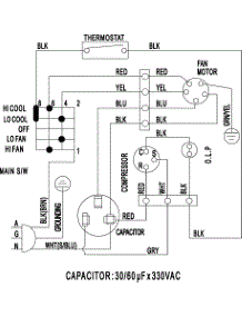 Room A / C  Wiring Diagram parts for Samsung Room Air Conditioner AW0529 from AppliancePartsPros.com