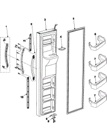 Refrigeration  Freezer Door parts for Samsung Refrigerator RS2624WW/XAA from AppliancePartsPros.com