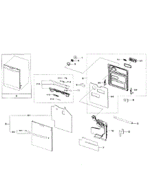 Door Assy parts for Samsung Dishwasher DW80H9950US/AA-0000 / from AppliancePartsPros.com