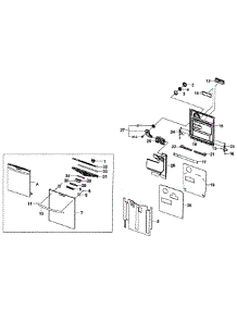 Door Assy parts for Samsung Dishwasher DW80F800UWS/AA-0000 / from AppliancePartsPros.com