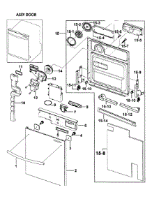Door Assy parts for Samsung Dishwasher DMR78AHW/XAA-0000 / from AppliancePartsPros.com