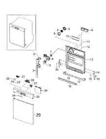 Door Assy parts for Samsung Dishwasher DMR57LFB/XAA-0000 / from AppliancePartsPros.com