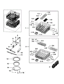 Baskets parts for Samsung Dishwasher DMR57LFS/XAA-0000 / from AppliancePartsPros.com