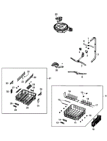 Wash Assy parts for Samsung Dishwasher DMT800RHS/XAA / from AppliancePartsPros.com