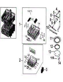 Baskets parts for Samsung Dishwasher DMT300RFW/XAA / from AppliancePartsPros.com