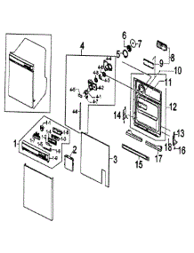 Door Assy parts for Samsung Dishwasher DMT300RFB/XAA / from AppliancePartsPros.com