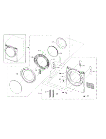 Frame Front & Door parts for Samsung Dryer DV45H6300EW/A3-0000 / from AppliancePartsPros.com