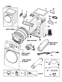 Main Assy parts for Samsung Dryer DV338AEW/XAA-0000 / from AppliancePartsPros.com