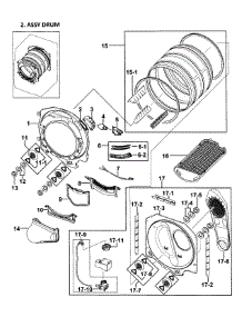 Drum Assy parts for Samsung Dryer DV338AGW/XAA-0000 / from AppliancePartsPros.com
