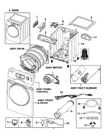 Main Assy parts for Samsung Dryer DV338AGW/XAA-0000 / from AppliancePartsPros.com