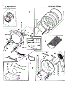 Drum Assy parts for Samsung Dryer DV328AER/XAA / from AppliancePartsPros.com