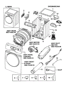Main Assy parts for Samsung Dryer DV328AER/XAA / from AppliancePartsPros.com