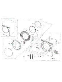 Frame Front & Door parts for Samsung Dryer DV42H5400EF/A3-0000 / from AppliancePartsPros.com