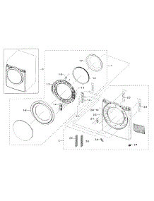 Frame Front & Door parts for Samsung Dryer DV42H5200EF/A3-0000 / from AppliancePartsPros.com