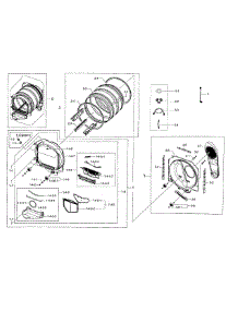 Drum parts for Samsung Dryer DV48H7400GW/A2-0000 / from AppliancePartsPros.com