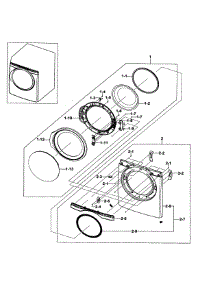 Front / Door Assy parts for Samsung Dryer DV395ETPAWR/A1-0000 / from AppliancePartsPros.com