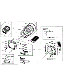 Drum parts for Samsung Dryer DV405GTPASU/AA-0000 / from AppliancePartsPros.com