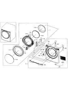Frame Front & Door parts for Samsung Dryer DV435GTGJRA/A1-0001 / from AppliancePartsPros.com