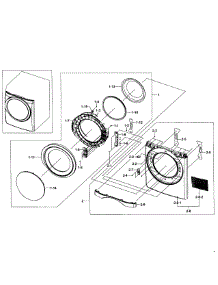 Frame Front & Door parts for Samsung Dryer DV457EVGSWR/AA-0000 / from AppliancePartsPros.com