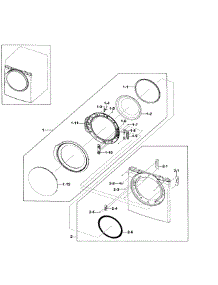 Frame Front & Door parts for Samsung Dryer DV330AEB/XAA-0002 / from AppliancePartsPros.com