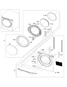Frame Front & Door parts for Samsung Dryer DV520AGP/XAA-0000 from AppliancePartsPros.com