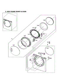 Frame Front And Door parts for Samsung Dryer DV218AEW/XAA-0001 / from AppliancePartsPros.com
