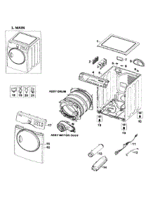 Main Assy parts for Samsung Dryer DV218AEW/XAA-0001 / from AppliancePartsPros.com