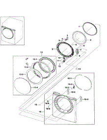 Front / Door Assy parts for Samsung Dryer DV328AEW/XAA-0001 / from AppliancePartsPros.com