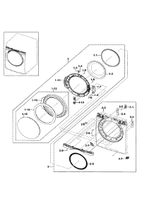 Front / Door Assy parts for Samsung Dryer DV409AER/XAA-0001 / from AppliancePartsPros.com