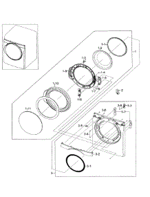 Front / Door Assy parts for Samsung Dryer DV448AGE/XAA-0002 / from AppliancePartsPros.com