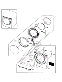 Front / Door Assy parts for Samsung Dryer DV511AER/XAA-0000 / from AppliancePartsPros.com