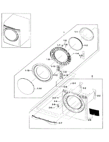 Front / Door Assy parts for Samsung Dryer DV511AER/XAA-0001 / from AppliancePartsPros.com
