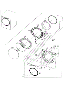 Front / Door Assy parts for Samsung Dryer DV448AGE/XAA-0001 / from AppliancePartsPros.com
