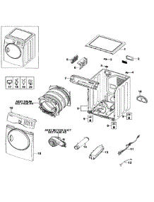 Main Assy parts for Samsung Dryer DV219AEW/XAA-0001 / from AppliancePartsPros.com
