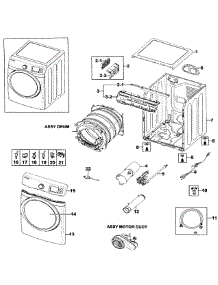 Main Assy parts for Samsung Dryer DV511AGW/XAA-0001 / from AppliancePartsPros.com