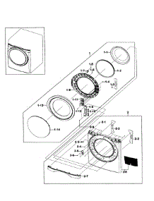 Front / Door Assy parts for Samsung Dryer DV511AEW/XAA-0001 / from AppliancePartsPros.com